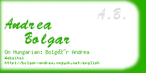 andrea bolgar business card